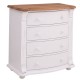 Chest of drawers with 4 curved drawers, oak top, Directoire Collection