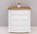 Chest of drawers with 4 curved drawers, oak top, Directoire Collection