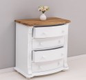 Chest of drawers with 4 curved drawers, oak top, Directoire Collection