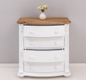 Chest of drawers with 4 curved drawers, oak top, Directoire Collection