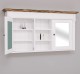 Suspended bathroom furniture with two doors with mirror and shelves