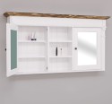 Suspended bathroom furniture with two doors with mirror and shelves