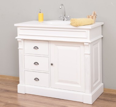 Ornamental bathroom cabinet for sink with 3 drawers and 1 door - sink is not included in the price