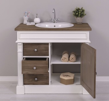 Ornamental bathroom cabinet for sink with 3 drawers and 1 door - sink is not included in the price