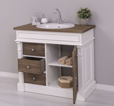 Ornamental bathroom cabinet for sink with 3 drawers and 1 door - sink is not included in the price