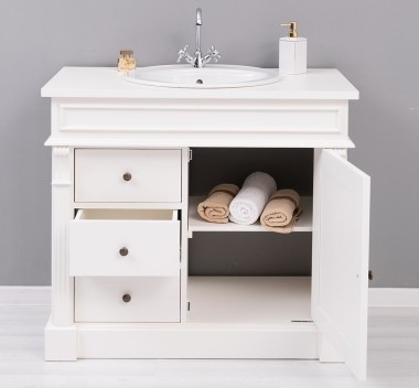 Ornamental bathroom cabinet for sink with 3 drawers and 1 door - sink is not included in the price