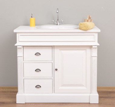 Ornamental bathroom cabinet for sink with 3 drawers and 1 door - sink is not included in the price