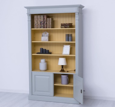 Bookcase with 2 doors, open shelf, Directoire Collection