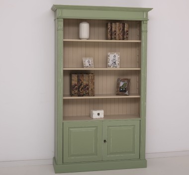 Bookcase with 2 doors, open shelf, Directoire Collection