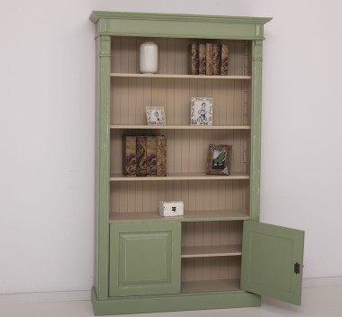 Bookcase with 2 doors, open shelf, Directoire Collection