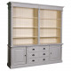 Bookcase with 2 doors, 6 BAS drawers + SUP double shelf, Directoire Collection