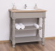 Bathroom cabinet for sink with turned legs, oak top - sink not included in the price