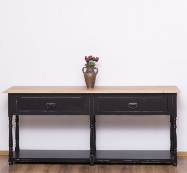 Console with 2 drawers, oak top