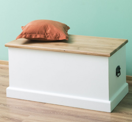 Coffer box 90x45x45cm, oak top