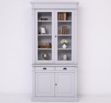 Wardrobe with 2 doors, 2 BAS drawers + 2 SUP glass doors - Color_P004++P010A - Double Layer Antic