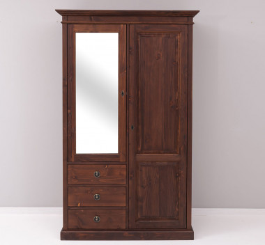 Cupboard with 2 doors, 3 drawers and mirror, self-closing drawers - Color_P081 - LACQUER & PAINT