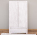 2 doors "Wild Oak" wardrobe, drawer on metal rail- Color_P080 - DEEP BRUSHED