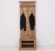 Hallway coat hanger with 2 open shelves, oak