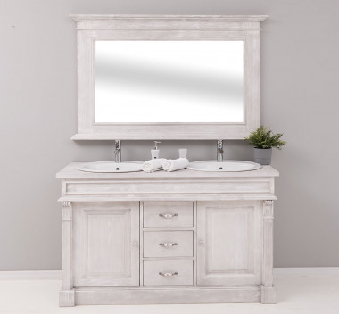 Bathroom cabinet with 2 sinks included in the price, with mirror