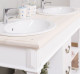 Bathroom cabinet for 2 sinks with 3 drawers, turned legs - sinks are not included in the price