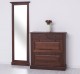 Shoe cabinet 2 doors and 2 drawers + hallway high mirror, oak - LACQUERED