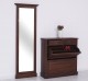 Shoe cabinet 2 doors and 2 drawers + hallway high mirror, oak - LACQUERED