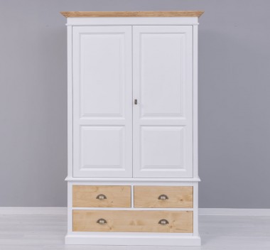 Wardrobe with 2 doors and 3 drawers with metal rails - Color Corp_P004 - Color Drawers_P093 -DOUBLE COLORED
