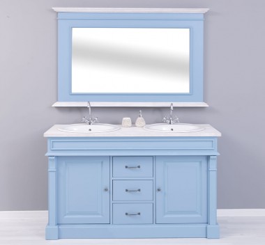 Bathroom cabinet with 2 sinks included in the price, with mirror - Color Top_P080 - Color Corp_P053 - DOUBLE COLORED