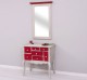 Console with curved legs and 7 multicolored drawers + mirror - Corp_P090 - Drawers_P047 - Cornice_P0
