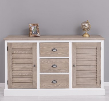 Buffet with 2 doors and 3 drawers with soft close metal rails, Shutter Collection - Color Top_P037 - Color Corp_P004 - Color Doo