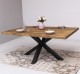 Dining table with central leg in X