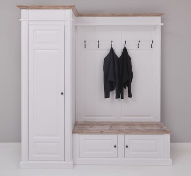 Hallway wardrobe, with shoe rack and coat hanger - left