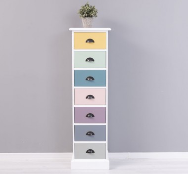 Narrow chest of drawers with 7 drawers - Color Corp_P004 - Coloare Drawers_Multicolor - MULTICOLOR