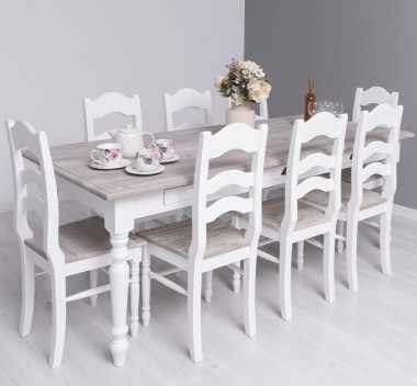 Dining table 210x90cm with 8 chairs - Color Top_P067 - Color Corp_P004 - DOUBLE COLORED
