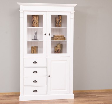 Display cabinet 2 doors + 1 door with panel and 4 drawers with rails - Color_P004 - PAINT