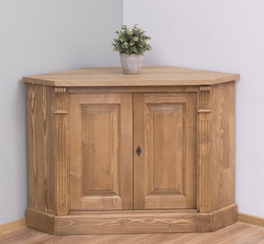 Corner sideboard, 2 doors, oak top, BAS, Directoire Collection
