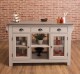 Kitchen island with 4 glass doors, 6 drawers, oak top