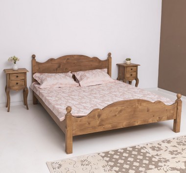 Alex bed 1600x200, with 2 bedside tables - Color_P001 - WAX