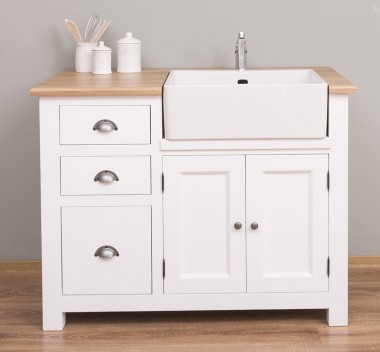 Kitchen furniture with 2 doors, 3 drawers, oak top - sink is not included in the price
