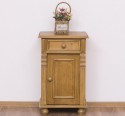 Nightstand with ornaments, 1 door and 1 drawer