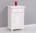 Nightstand with ornaments, 1 door and 1 drawer