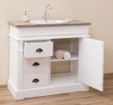 Ornamental bathroom cabinet for sink with 3 drawers and 1 door, oak top - sink is not included in th